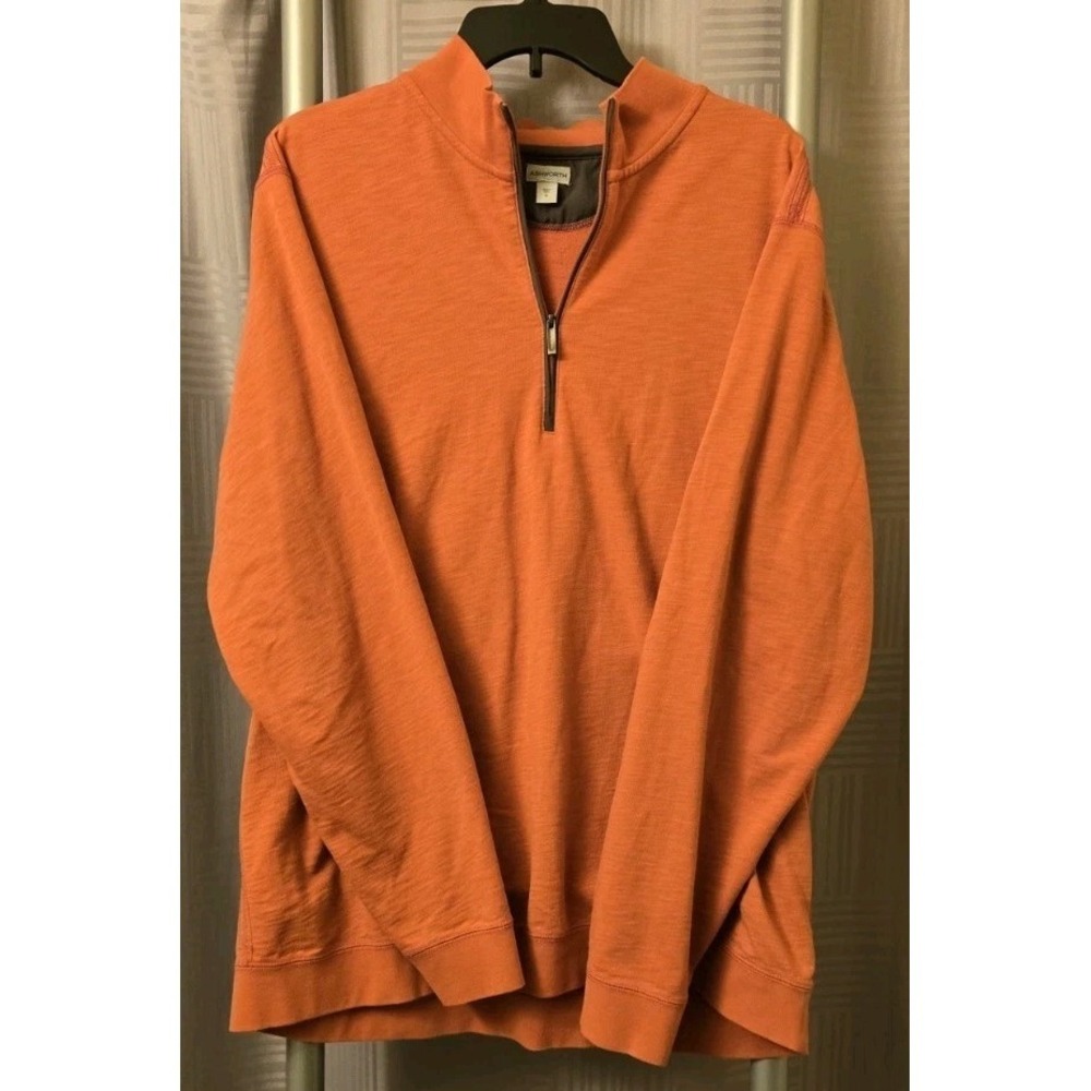 Men's Ashworth Burnt Orange 1/4 Zip Pullover Size XL Golf Casual
